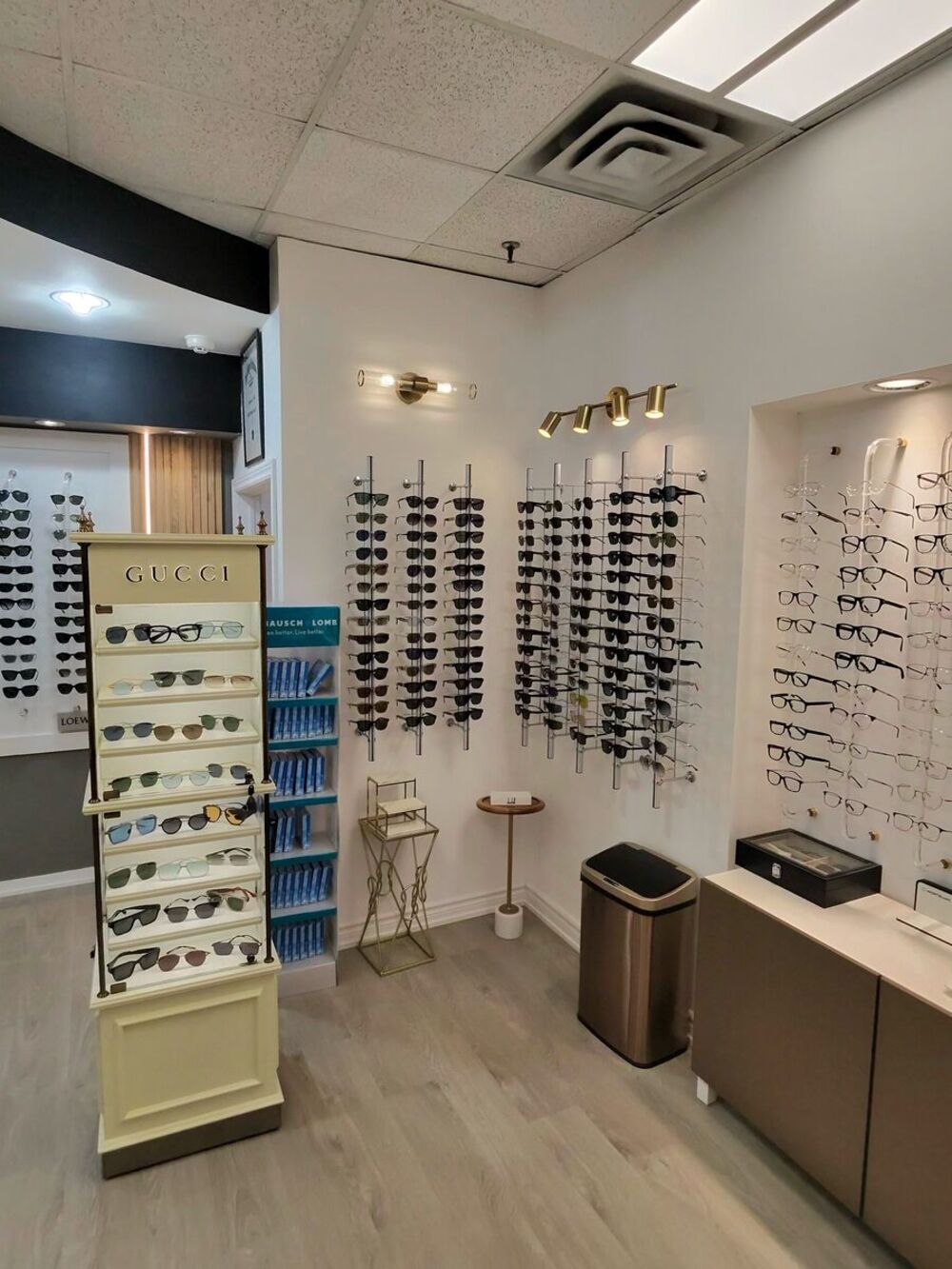 Wall of designer frames